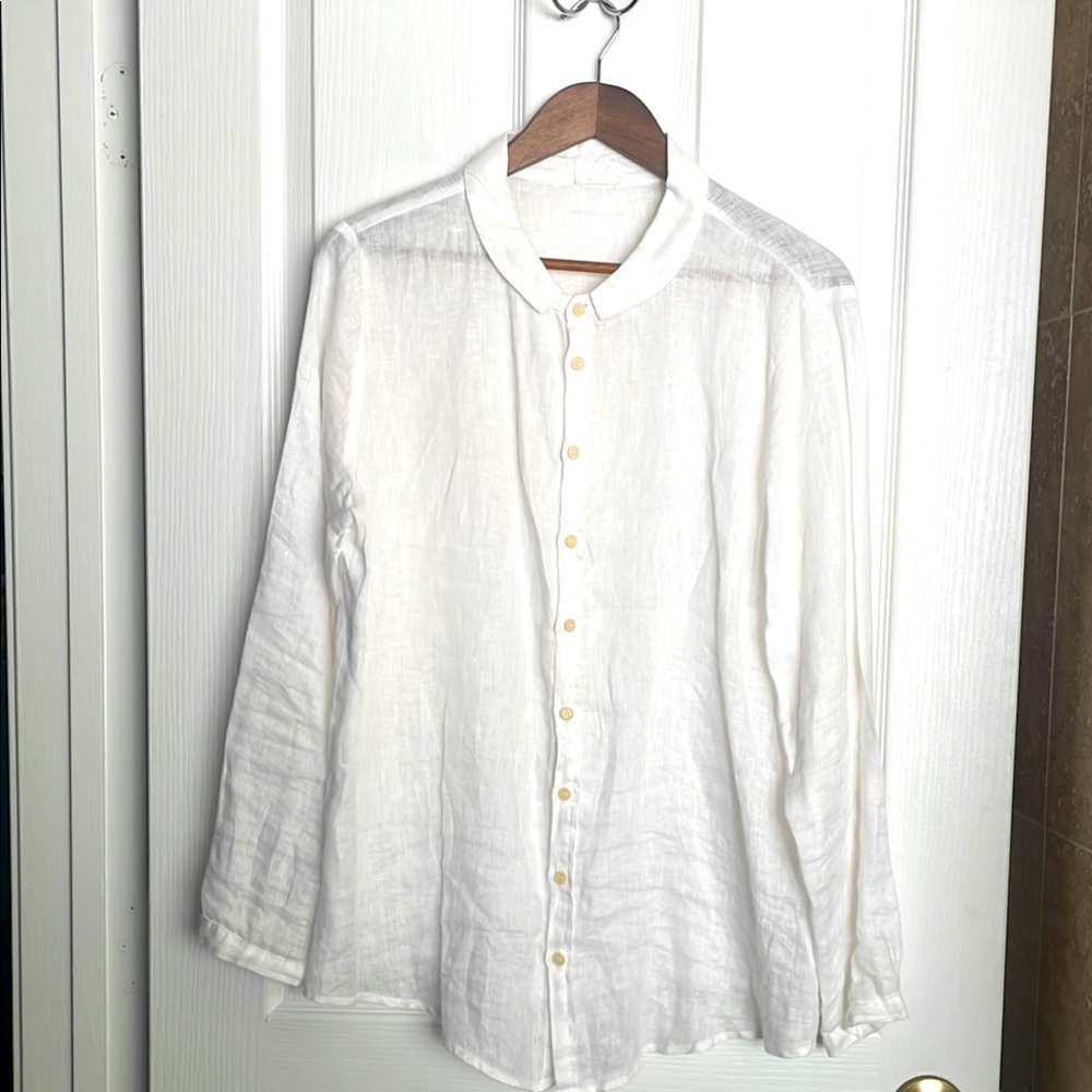 CD Shades - sheer, lightweight White linen Shirt